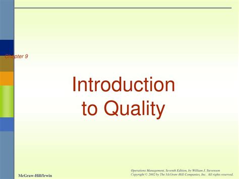 Introduction to Quality .